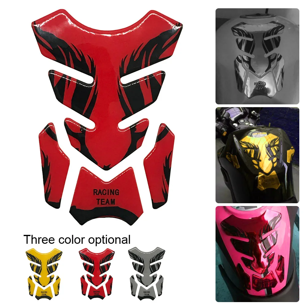New Red/Gold 3D Motorcycle Sticker Universal Fuel Oil Tank Pad Decal Protector Cover Waterproof for Honda Yamaha Kawasaki Suzuki