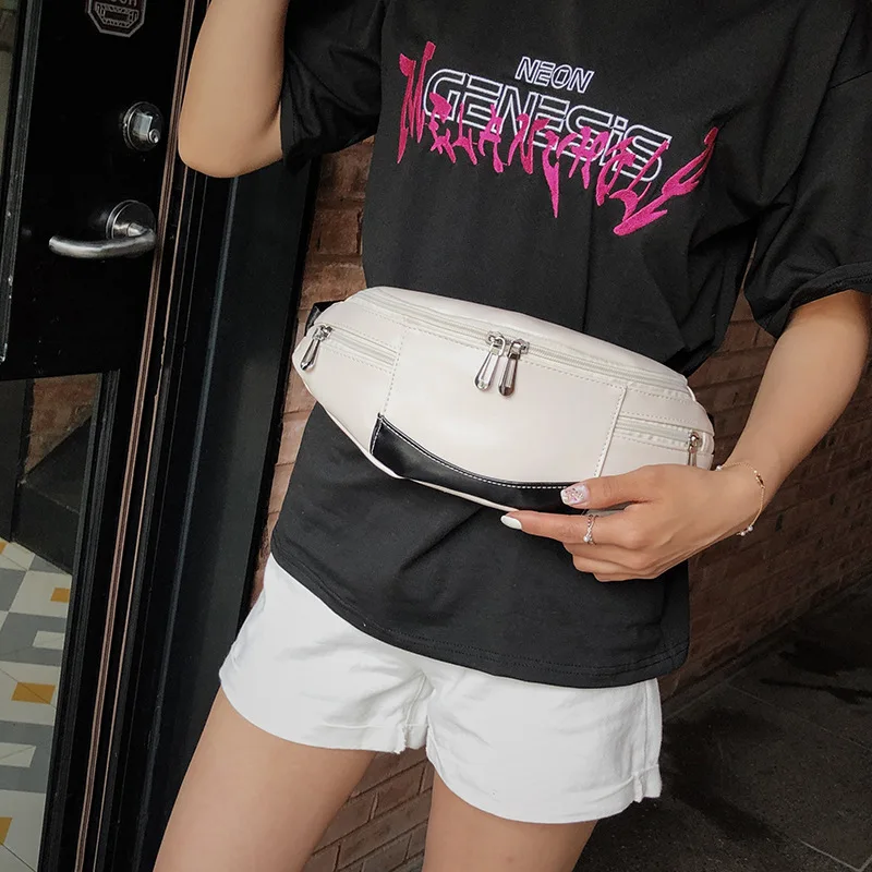 

2019 New Style Fashion Korean-style Cool PU Leather Wallet Oblique Bag Casual Simple Contrast Color Multi-functional Bag