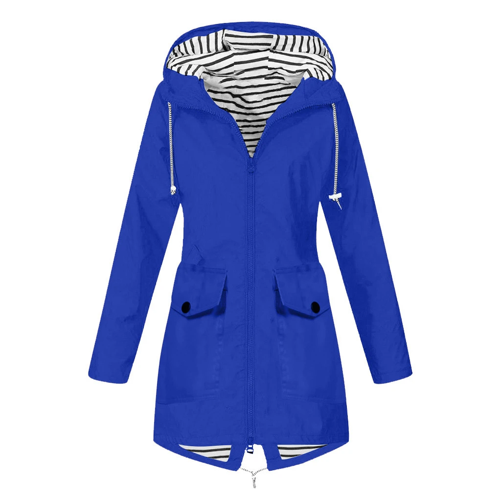 CHAMSGEND Women Rain Jacket Coat Waterproof Transition Raincoat 2019 Outdoor Hiking Clothes Lightweight Fashion Plus Size 1024
