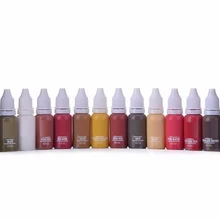 10 шт. тату макияж Чернила для перманентного татуажа Набор 15 мл одна бутылка пигмент «Biotouch» для бровь Вышивание Татуировка Макияж Пигмент