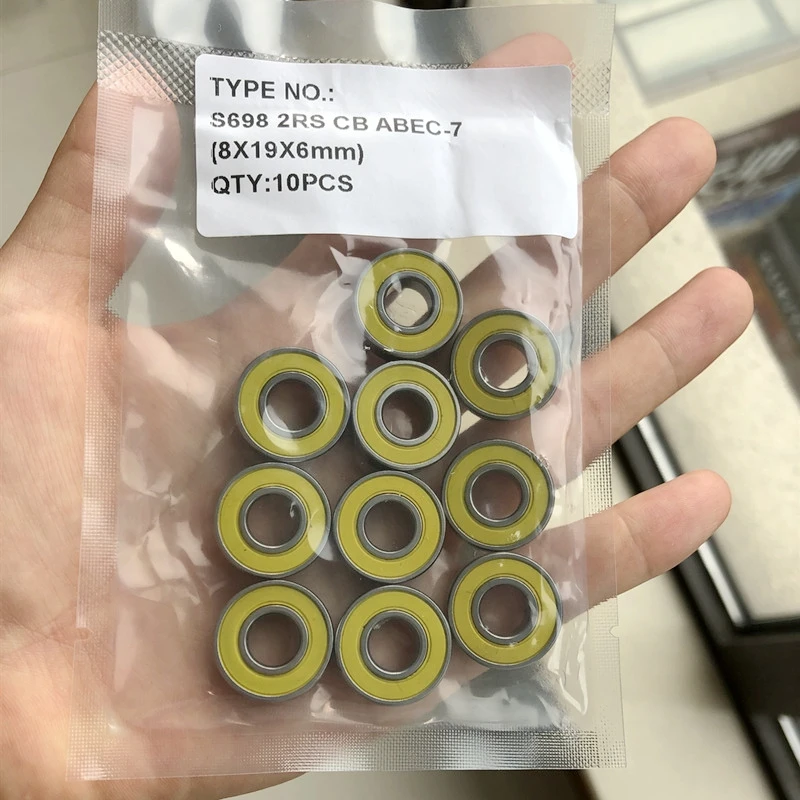10pcs/50pcs ABEC-7 S698-2RS 8x19x6 mm Stainless Steel hybrid ceramic ball bearings S698 698 2RS CB 8*19*6 fishing reel bearing | Спорт и