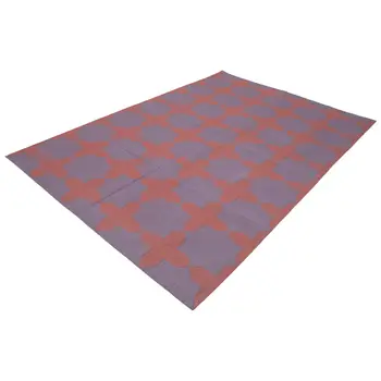 

183x270 Cm Purple Handmade Dhurrie Rug-6x9 Ft