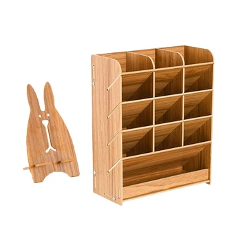 

Desk Organizer Multi-Functional DIY Pen Holder Box Desktop Stationary Easy Assembly Home Office Supply Storage Rack