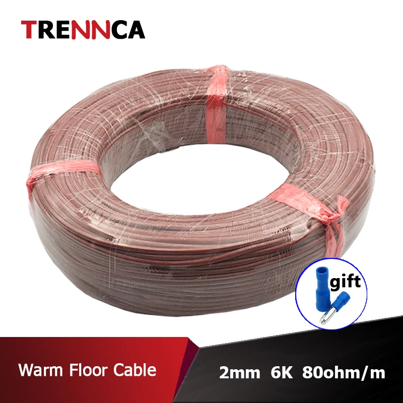 

2mm 6K/80ohm High Quality Silicone Rubber Carbon Fiber Heating Cable 5 to 100 Meters Carbon Fiber Floor Electric Wire Hotline