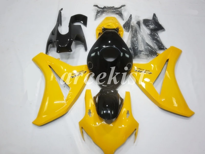 Литьевая Форма ABS Полный обтекатели наборы Подходит для CBR1000 CBR1000RR 08 09 10 11 2008 2009 2010 2011 желтый черный яркий