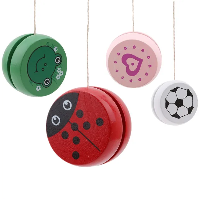 Cute Animal Prints Wooden Yoyo Toys Ladybug Toys Kids Yo-Yo Creative Yo Yo Toys For Children 5cm Wooden Yo Yo ball 1