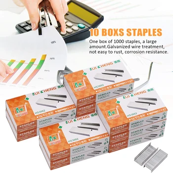 

10box Staple Accessories For Stapler Universal 24/6 Door Shaped Galvanized Wire Book Portable Stitching School Office Nail