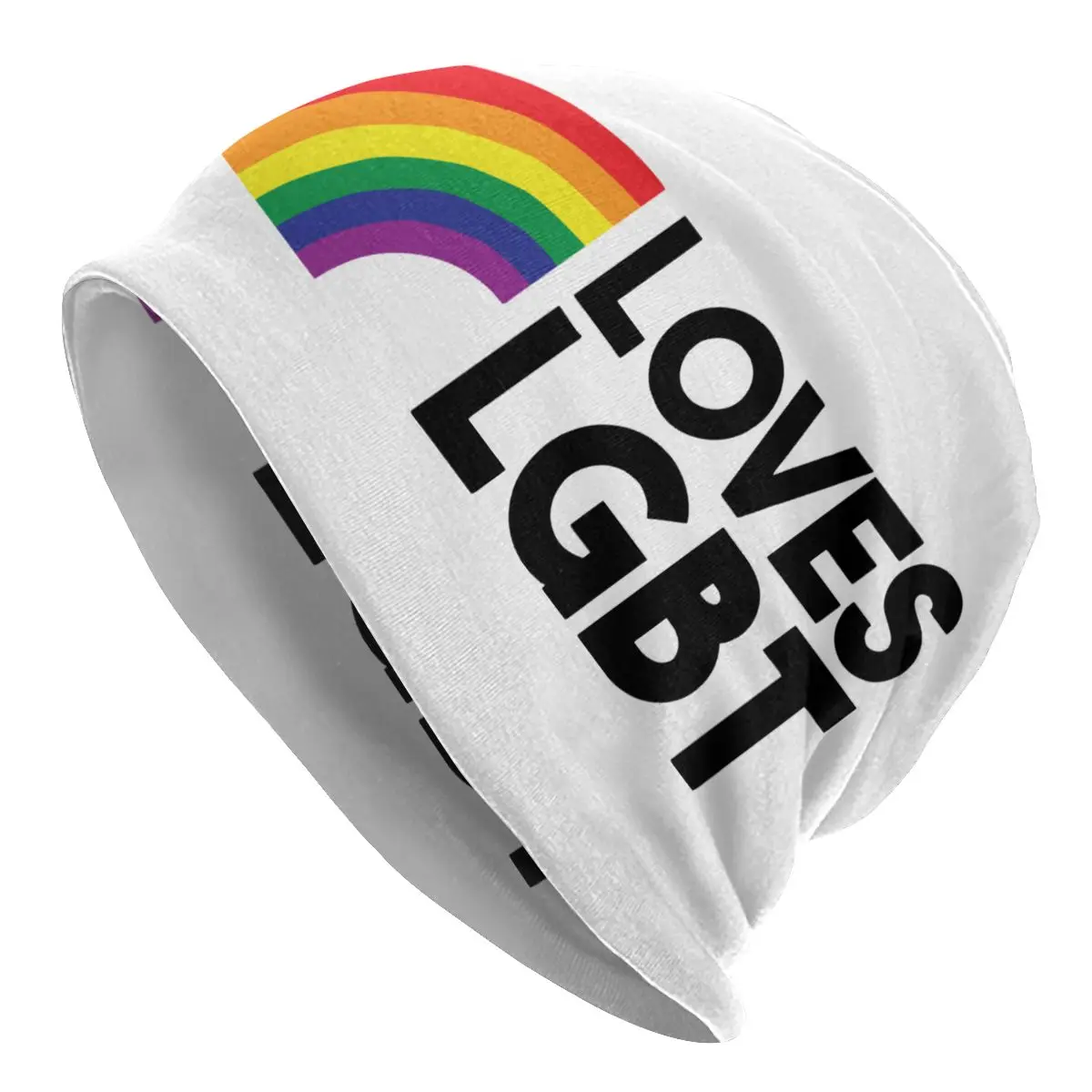 

LOVES LGBT Skullies Beanies Pride Bisexual Lesbian Gay Rainbow Harajuku Hat Cool Ski Cap Spring Warm Dual-use Bonnet Knit Hat