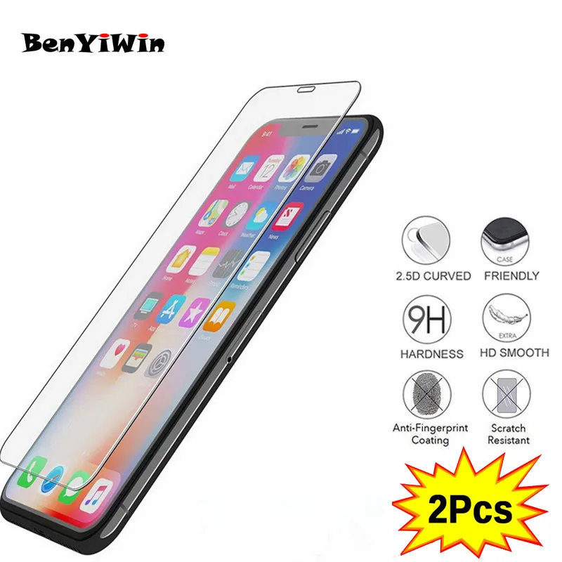 

2PCS Screen Protector Tempered Glass For Apple X 8 7 6 6 S 6s Plus 5 5S 5Se 5 se XR XS MAX Protective glass For Iphone Film Case