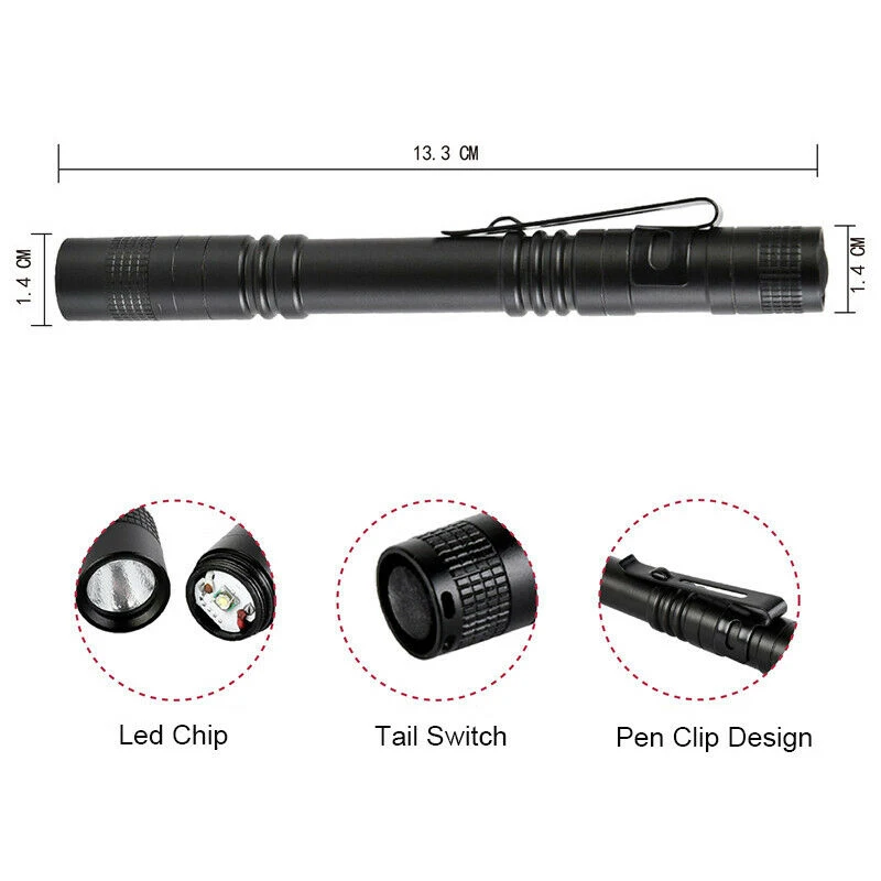 Алюминиевые фонари кемпинг Рыбалка Открытый 2 шт клип стилус Penlight