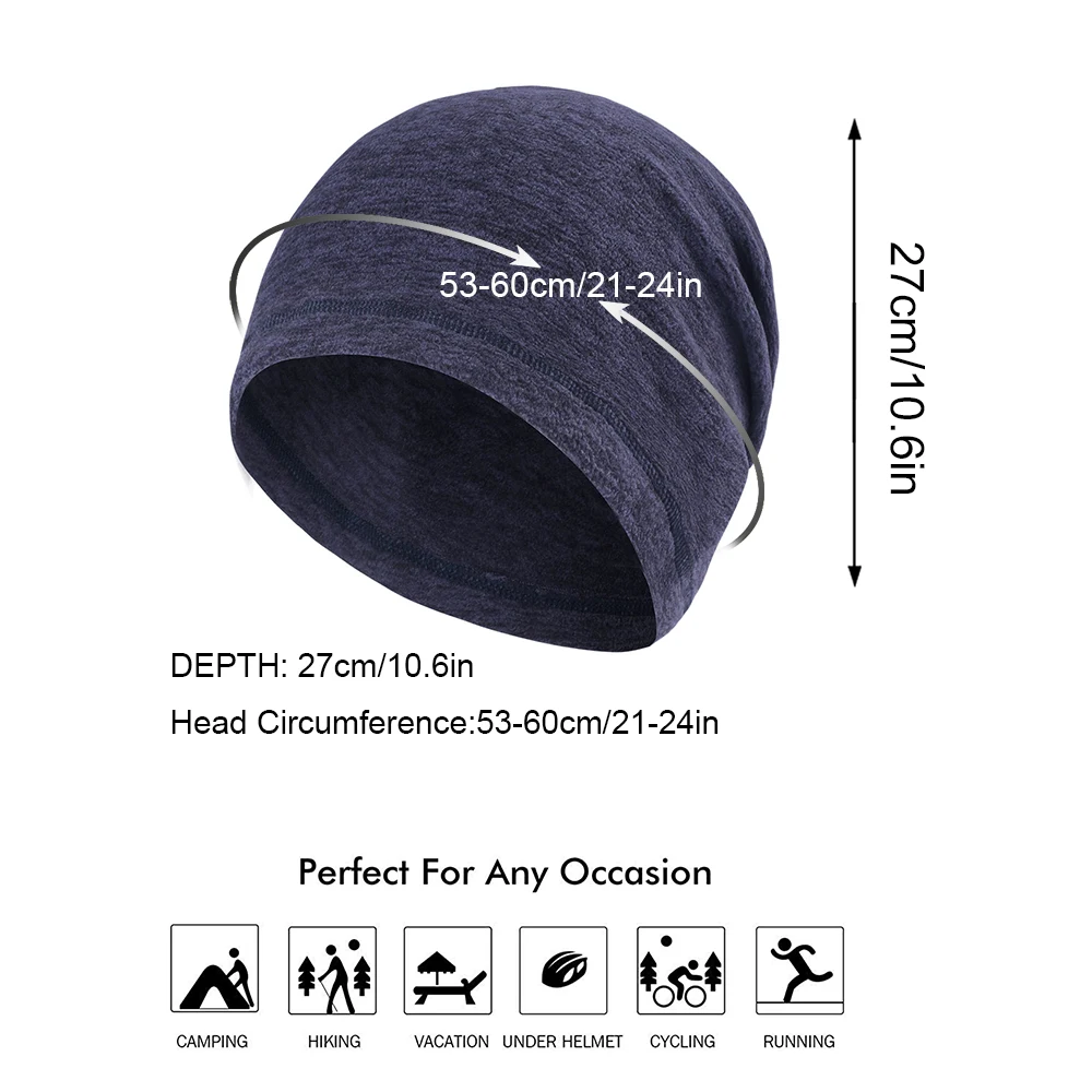 Winter Fleece Warmer Caps Cationic Fabric Cold Weather Thermal Beanies Skullies Slouchy Turban Hip Hop Men Women Hats Fashion