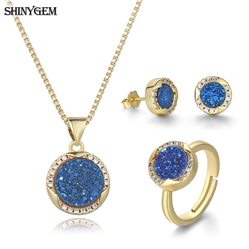 ShinyGem многоцветный круглый натуральный кристалл драгоценный камень ожерелье