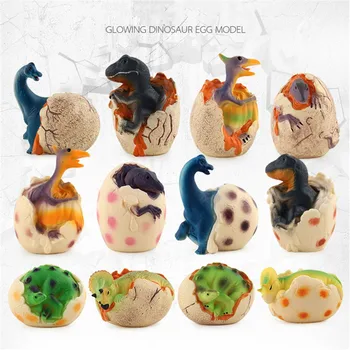 

6PCS Novelty Simulated Glowing Dinosaur Egg Light Model Kids Toy Decoration Gift Biology Educational Toys For Children animal