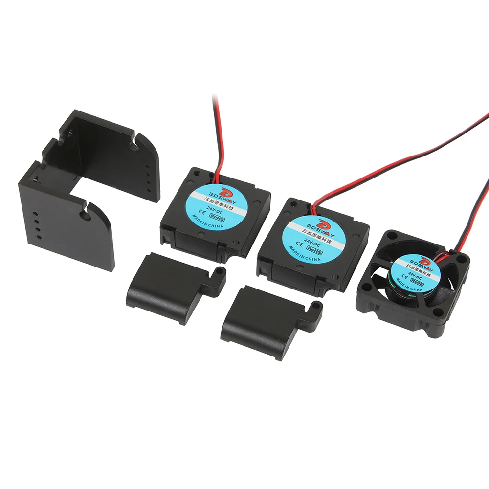 Impressora 3d Dsway em para Fora Dupla Cabeça Extrusora Hotend Ventilador Suporte dc 12v 24v 3010 Turbo Ventilador de Refrigeração Ventilador Guia Duto Kit Peças da - Imagem 3