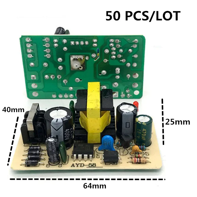 

50 PCS/LOT Switching Power Supply Module AC 100V-240V 12V 2A IC chip Regulator Switch Power bare board Monitor LED Lights