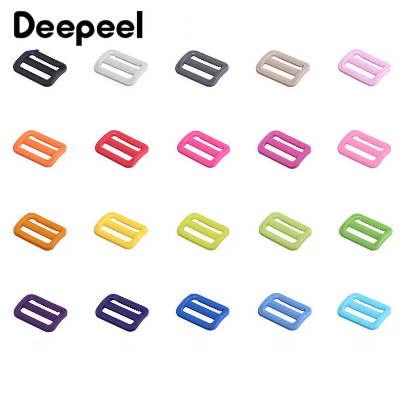

50pcs Deepeel Plastic Curved Tri Glide Slider Adjustable Ring Buckles Outdoor Backpack Straps Dog Collar Accessory 25mm Webbing