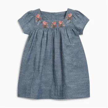 

Little Maven 2020 Summer Short sleeve Kids Girls Clothes Children kids girl Flower Embroidery cutie dress Dresses 2-7 Years