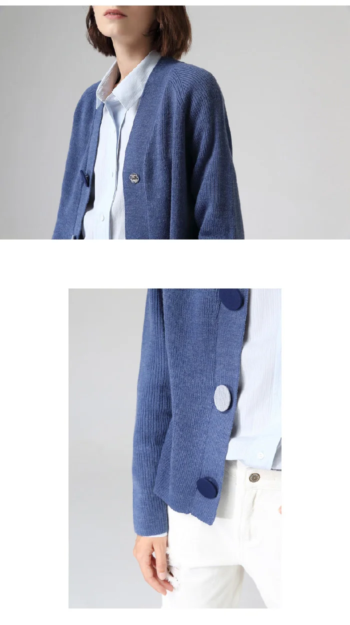 Toyouth хит цвета пуговицы v-образным вырезом с длинным рукавом свитера женская повседневная верхняя одежда кардиган вязаный свитер