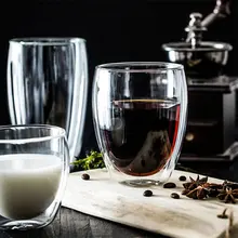 Прозрачная стеклянная чашка с двойными стенками, изолированная кружка для кофе, молока, чая, стакан для воды, стакан для питья, аксессуары для бара, посуда для напитков