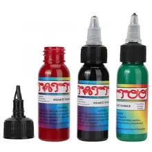 Профессиональные 3 шт* 30 мл полуперманентные пигментные чернила для татуировки долговечные чернила для татуировки черный+ красный+ синий
