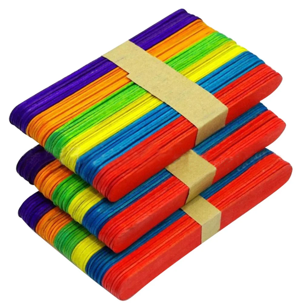 multi colored Деревянные палочки 50 шт./пакет создания Лесоматериалы палочки арт diy-творчества окружающей среды палочка для мороженного математическими задачами для детей - Цвет: multi colored