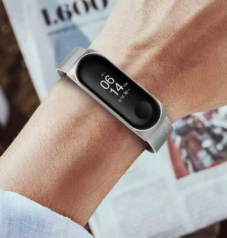 BOORUI металлический ремешок для Xiaomi mi Band 3 4 стальной mi band 4 металлический магнитный mi lanese mi band 3 металлический ремешок умные аксессуары