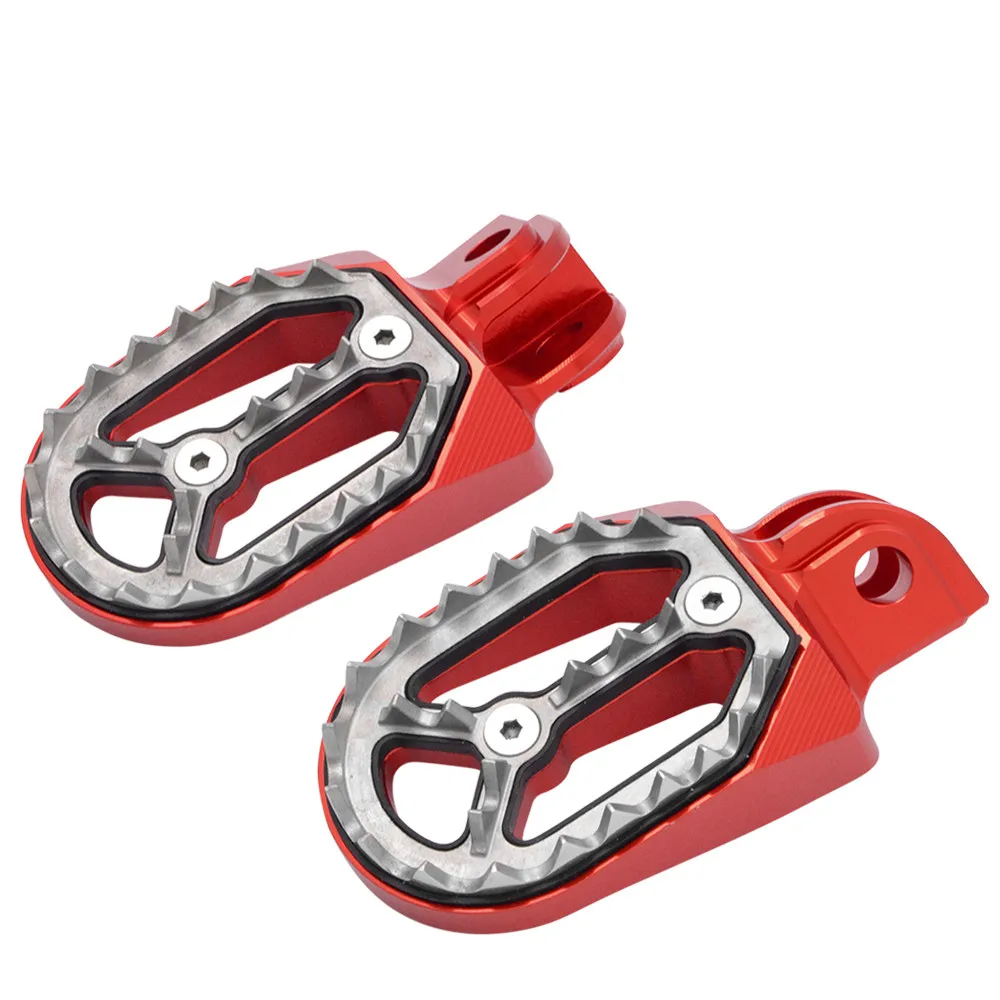 New Foot Pegs Pedals For YAMAHA YZ 125 85 250 YZ YZ85 YZ125 YZ250 YZ250F WR250F 1999- YZ450F Pit Dirt Bike Footrest Footpegs - Цвет: Red