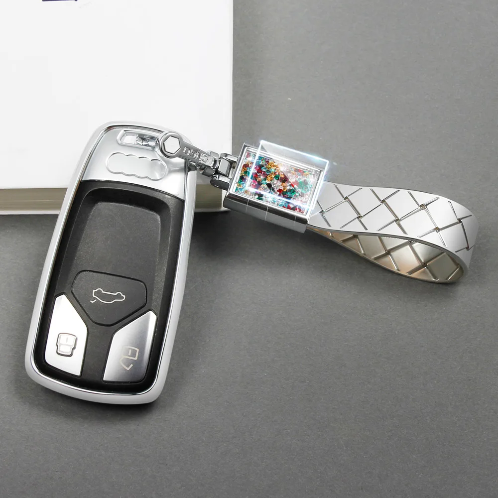 3 кнопки автомобиля ТПУ ключ крышка для стайлинга чехол Fob Shell для Audi A5 A6L QT S5 S7 8S S4 8W RS брелок для ключей Автомобильный Стайлинг