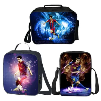 

Fashion 3D Printing Football Stars Kids Lunch Bags for Children Lunch Box Student Food Pouch Boys Messenger Bag for Girls LB0011