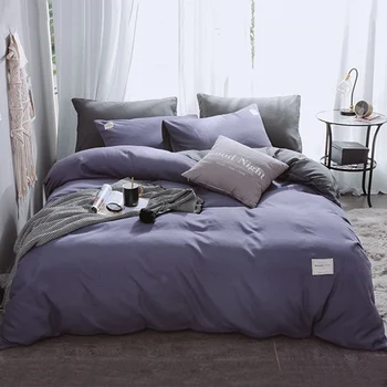 

Solid Color Bedclothes Bedding Set With Pillowcase Duvet Cover Bed Sheet Set Bed Linen Single Double Bed Cover Bedroom Supplies