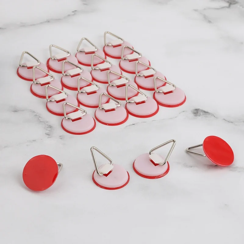 

20PCS Small Round Invisible Dish Hook Set Portable Self-Adhesive Plate Holder For Wall