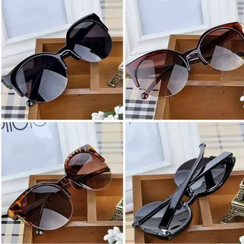 

Retro Vintage Cat Eye Sunglasses Half Frame Sunglasses Women Sun Glasses Anti-UV Sunglasses Female Travel Party Glasses