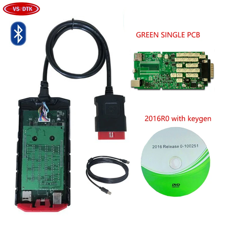 

2016R0 /2015R3 with keygen for delphis with bluetooth green single board relay VD DS150E CDP car truck diagnostic tool.