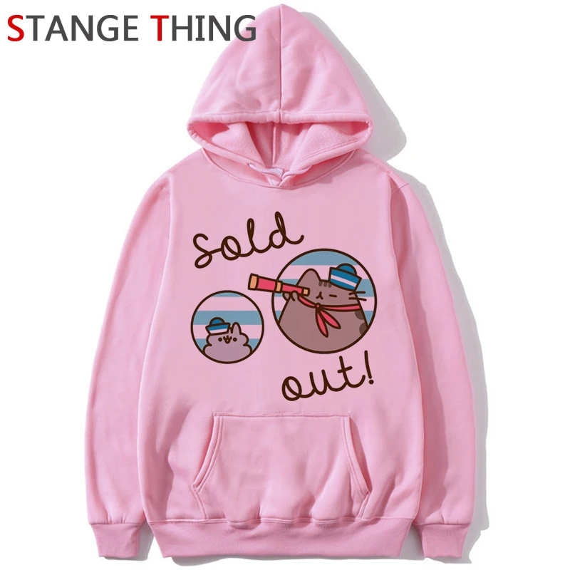 Новинка Pusheen Cat Kawaii Harajuku забавные мультяшные толстовки женские Ullzang милые кошки графическая Толстовка 90s корейский стиль толстовка женская