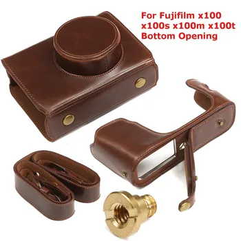 

Newest Camera PU Leather Case for Fujifilm x100 x100s x100m x100t Camera Leather Bag Cover Bottom Opening with strap