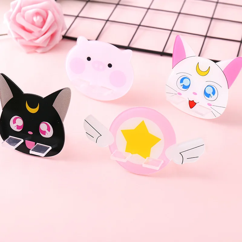 

Sailor Moon Luna Cat Cardcaptor Card Captor Sakura Cute Plastic Mobile Phone Holder Desk Ornament Cosplay Charms Trinkets Gift