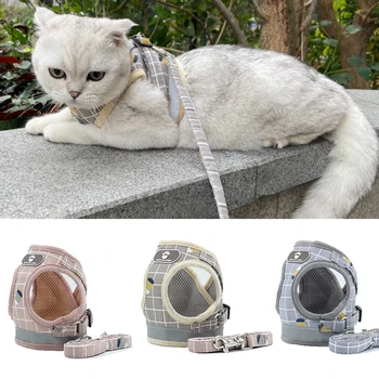 

Reflective Pet Cat Harness and Leash Set for Cats Products for Pets Mascotas Mesh Cat Harness Gotas Accesorios szelki dla kota