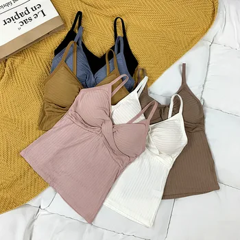 

Girl Students Condole Belt Vest In The Summer Of 2020 The New Dress No Rims With Chest Pad Exposed Tops