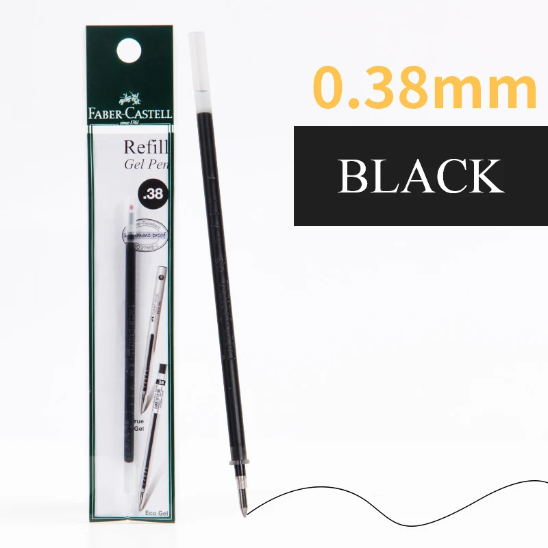 Faber Castell нейтральные чернила заправка гелевая ручка повторная заливка черный, красный синий 0,38 мм/0,5 мм пуля перо пополнения чернил школьная письменная работа в офисе 100-084-301 - Цвет: Black-0.38mm