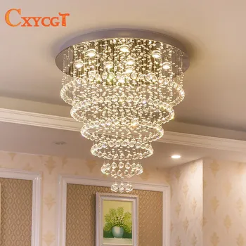 

Modern Crystal Chandelier Lighting Large Pendant Lamp Fixtures Hotel Projects Staircase Lamps Restaurant Cottage Lights