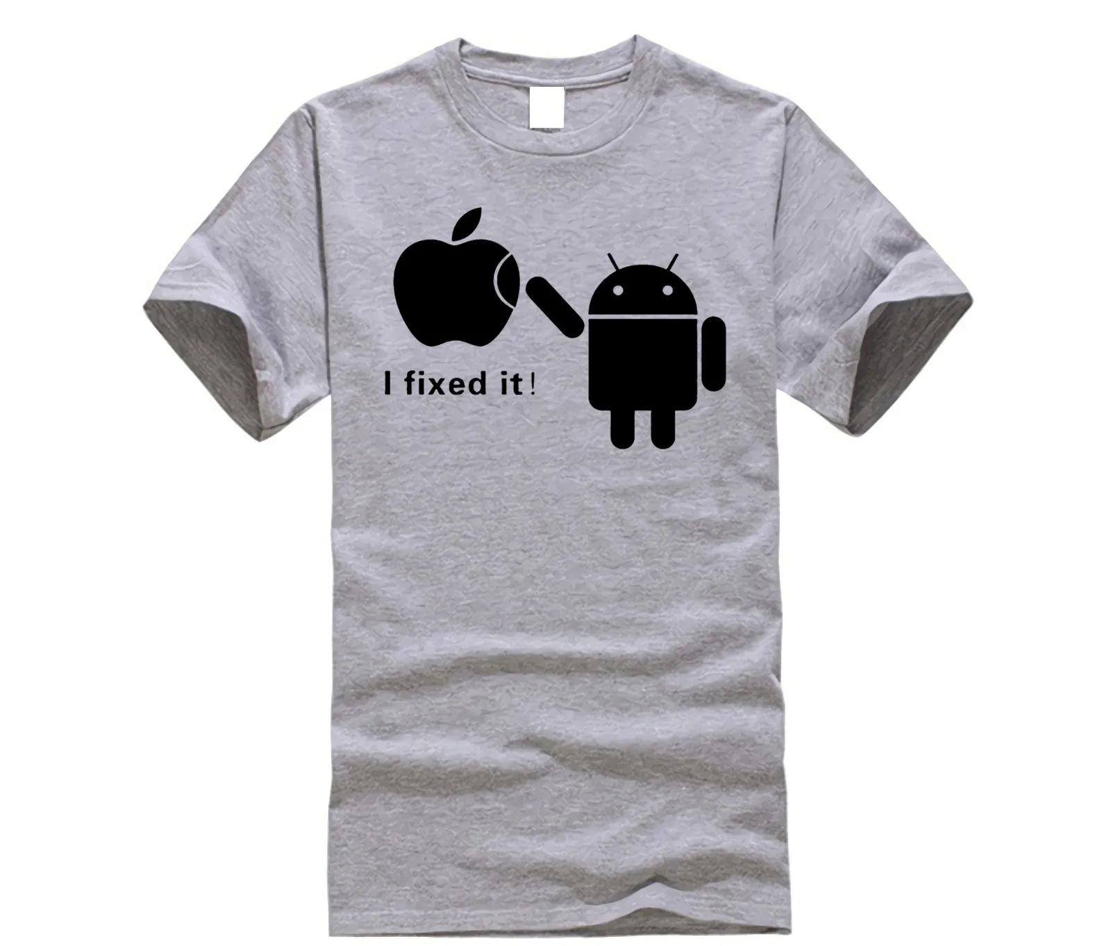 

Boutique T-shirt Android Robot I Fixed It Apple Funny Men T Shirts Creative Design Spoof Tshirt Cotton Casual Top Tee