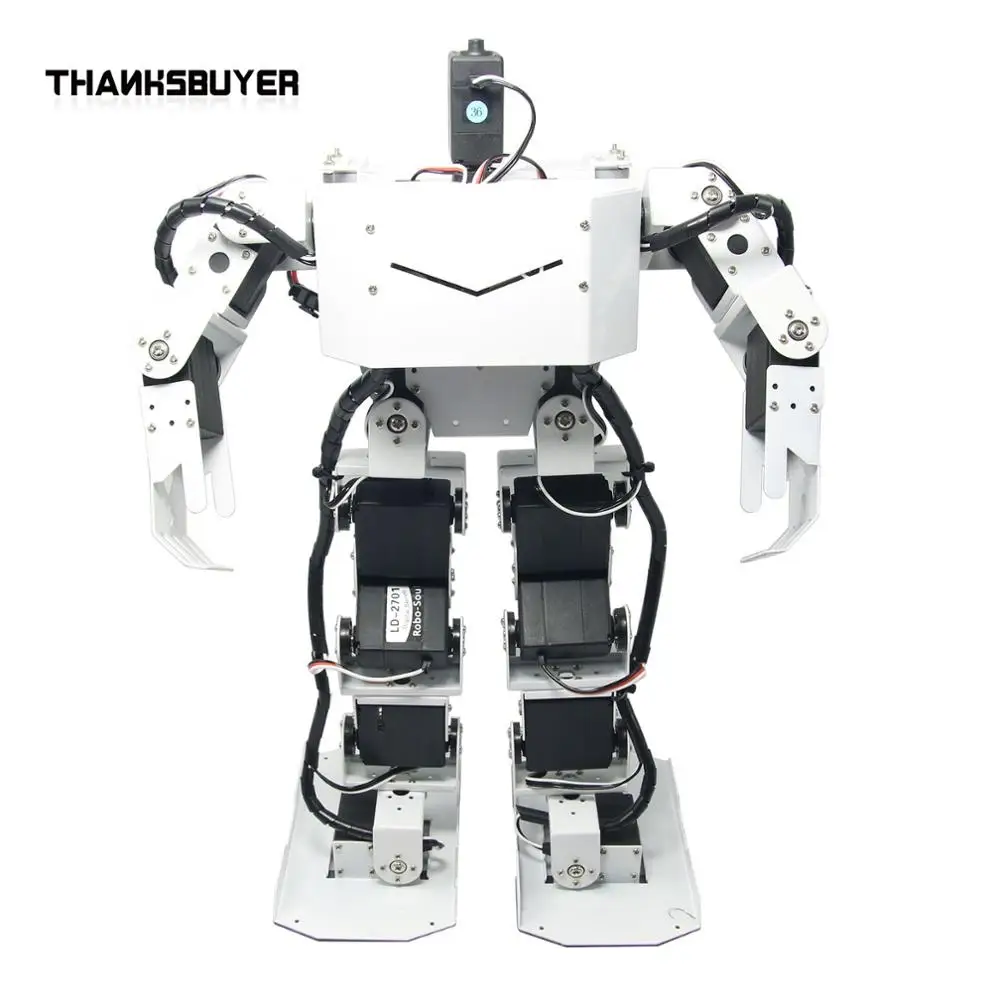 16DOF Robo-Soul H3.0 Biped Robtic Two-Legged Human Robot Aluminum w Helmet White 
