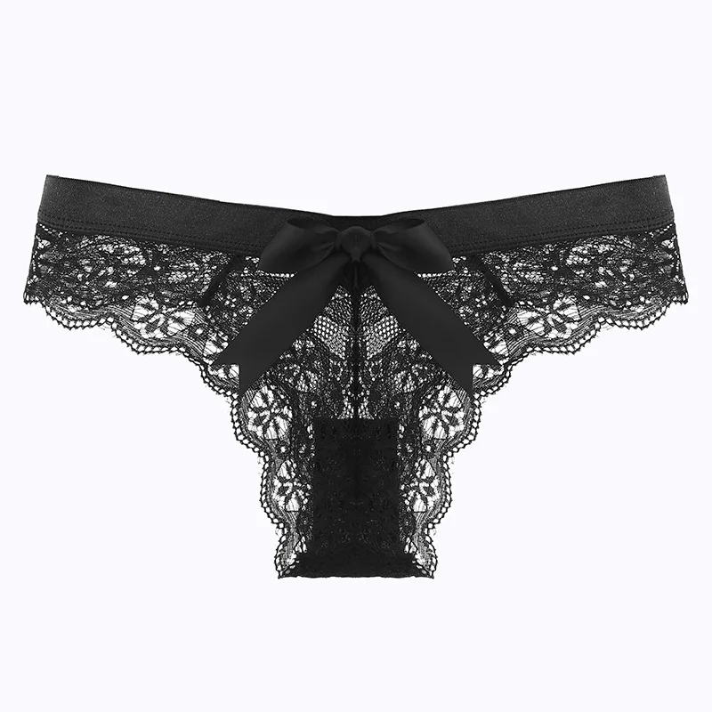 Black lace thongs Size S