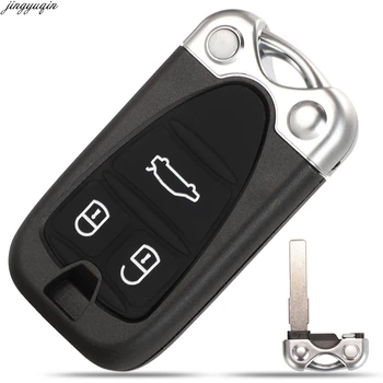 

Jingyuqin Remote Car Key Case Shell For Alfa Romeo 159 156 Giulietta Brera Spider GT 3 Button Uncut Blade Smart Card Replacement