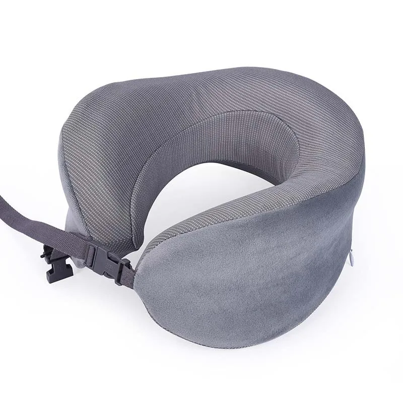 U-образная подушка для путешествий для спящего автомобиля, надувные подушки с эффектом памяти, поддержка шеи, подголовник, мягкая подушка - Цвет: Grey  A
