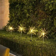 Lampe solaire à 150/90 LED en forme de feu d'artifice, imperméable, éclairage féerique d'extérieur, idéal pour un jardin, un sentier, un Patio ou une cour, idéal pour les vacances ou noël