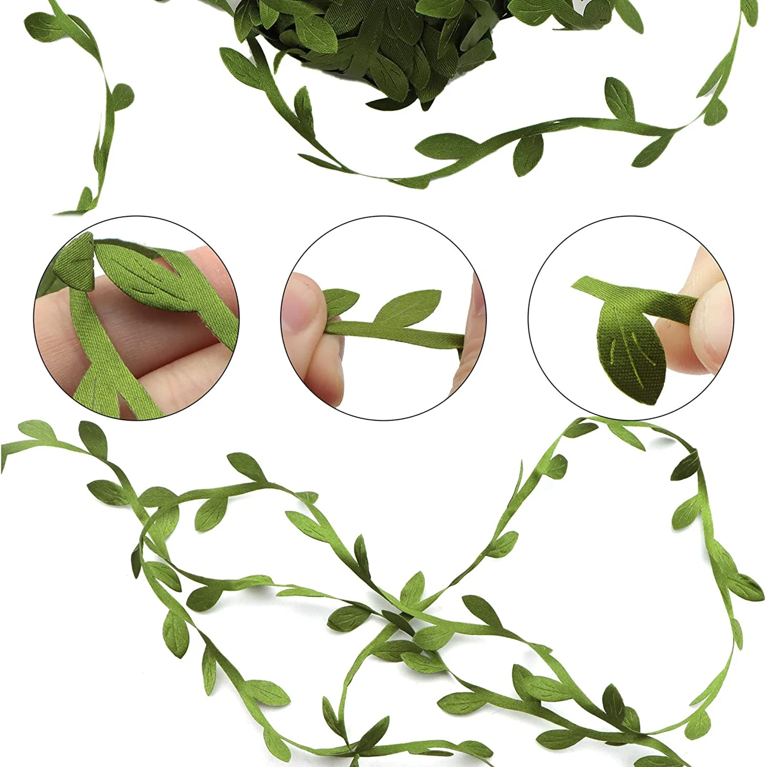 

Sewing Trim Embellishments Lace Ribbon Olive Green Leaves Leaf Ribbon for DIY Craft Party Gift Wrapping Wedding Home Decoration