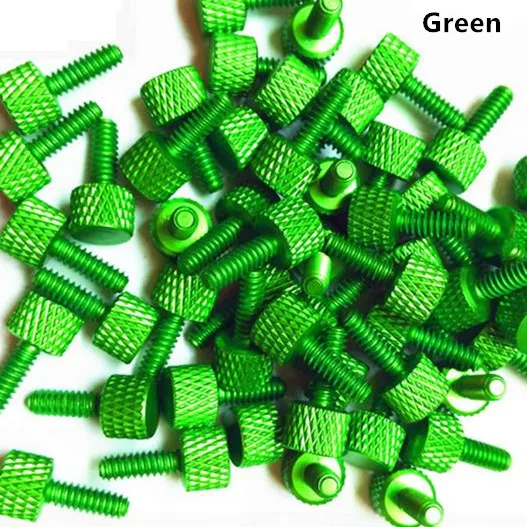 Green 6#-32 ручной винт из алюминиевого сплава с накатанными винтами красочный винт для корпуса компьютера Видеокарта жесткий диск - Цвет: Green