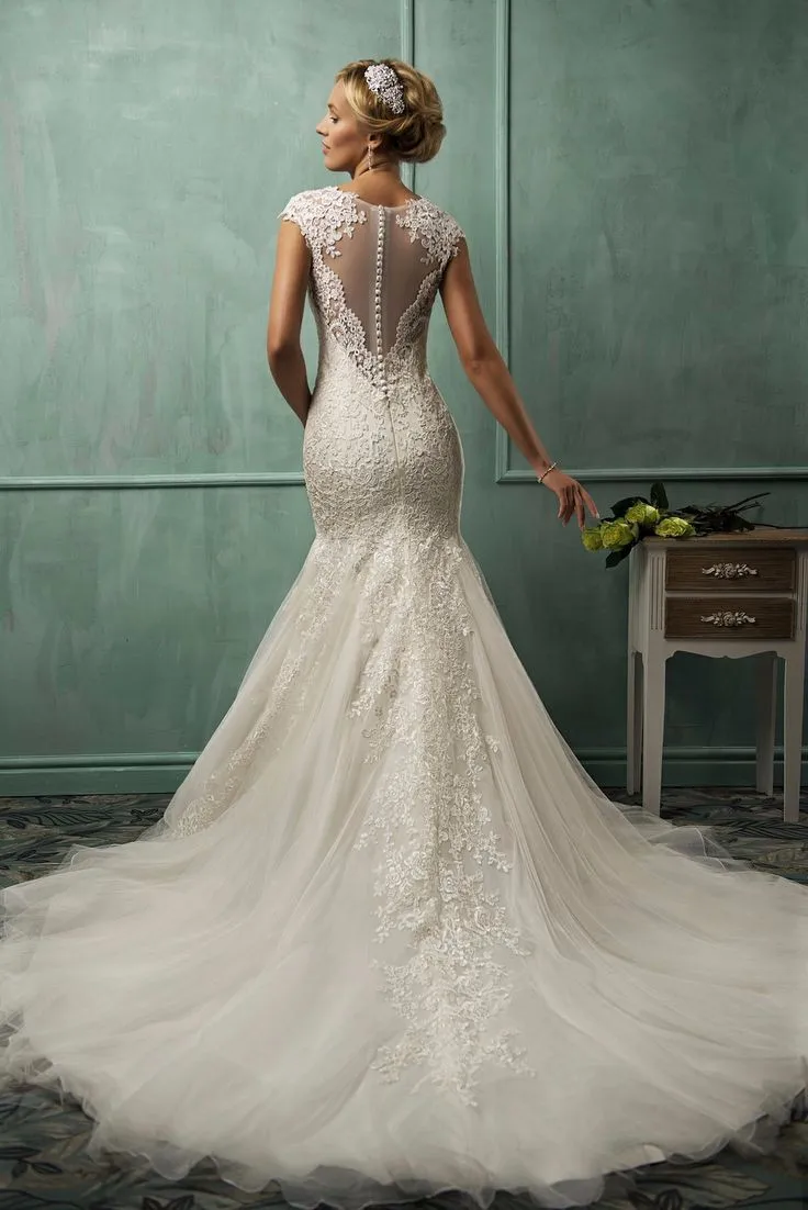 Vestidos de casamento Аппликация Кружева Русалка свадебное платье vestido de noiva renda sereia Мать невесты платья