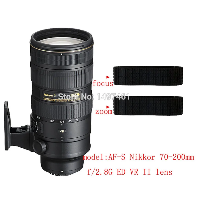 Zoom and focus grip Rubber Rings Repair parts For Nikon AF-S 70-200mm f/2.8G ED VR II lens afbeelding